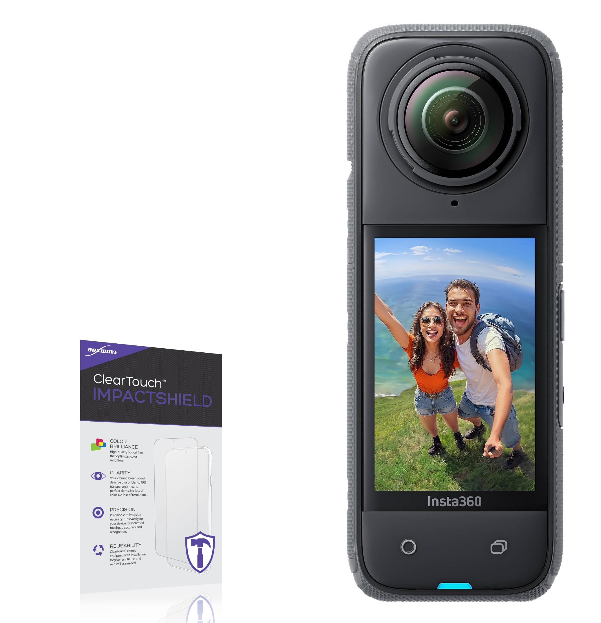 BoxWave Screen Protector Compatible with Insta360 X4 - ClearTouch ImpactShield (2-Pack), Impenetrable Screen Protector Flexible Film