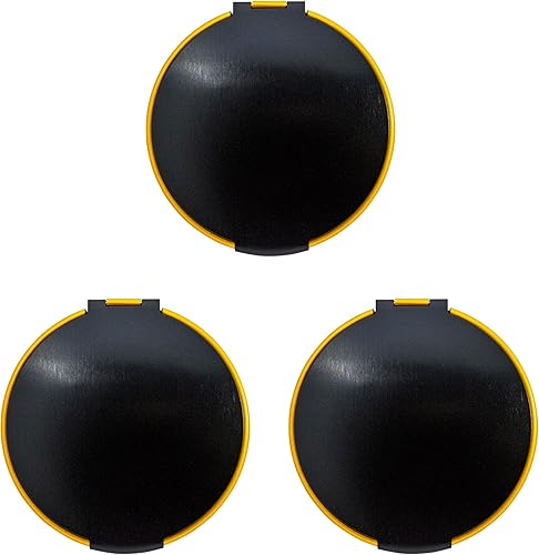 Stephanie Imports Juego de 3 espejos compactos de doble color de forma redonda con acabado de metal cepillado (negro y dorado)