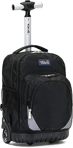 NEW TILAMI Mochila con ruedas para niños de 18 pulgadas, mochila para computadora portátil con ruedas para niños, viajes escolares