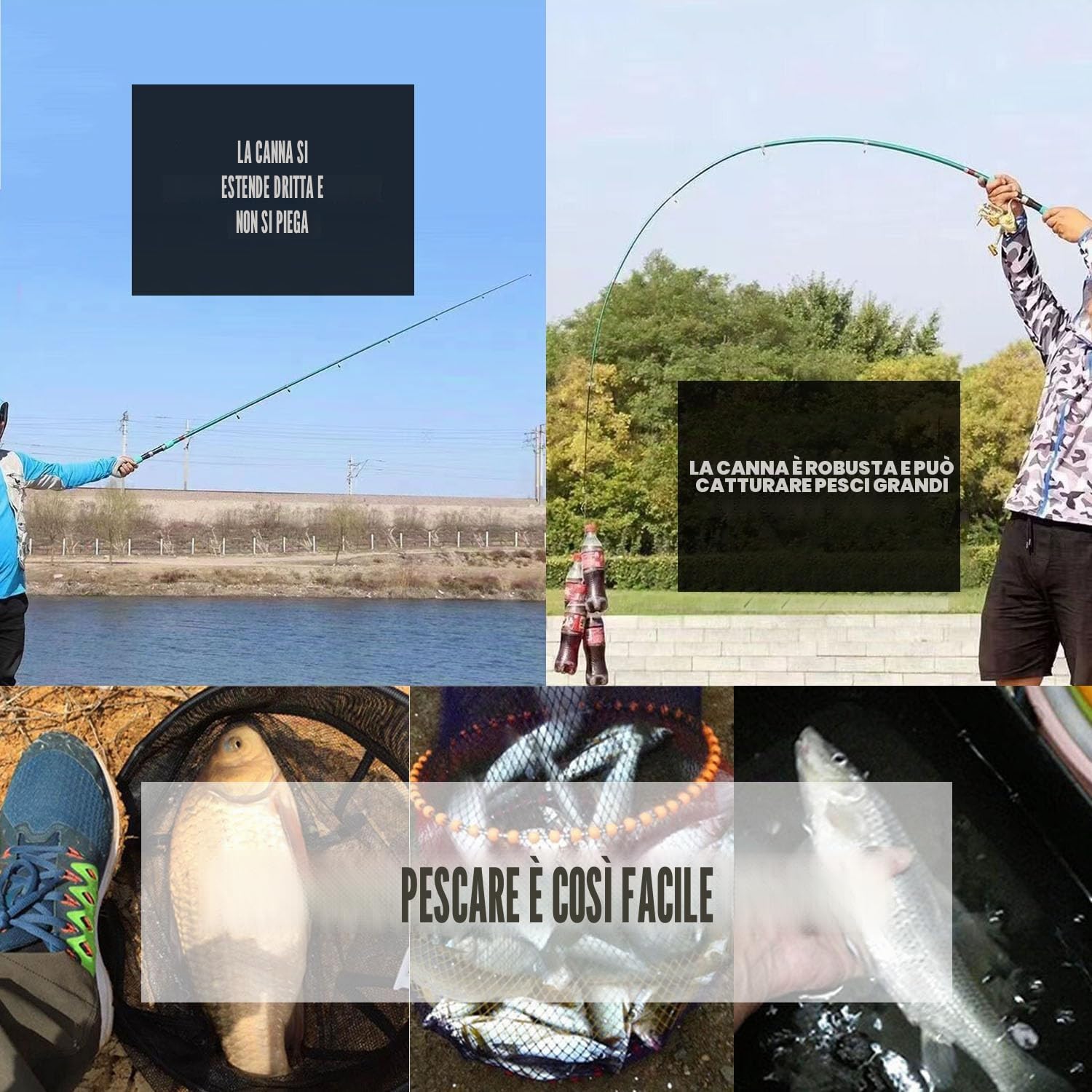 Canna da Pesca Telescopica - Mini Canna da Pesca in Carbonio, Canna da Pesca in Mare a Lungo Raggio Facile da Trasportare, Adatta a Fiumi, Laghi e Oceani