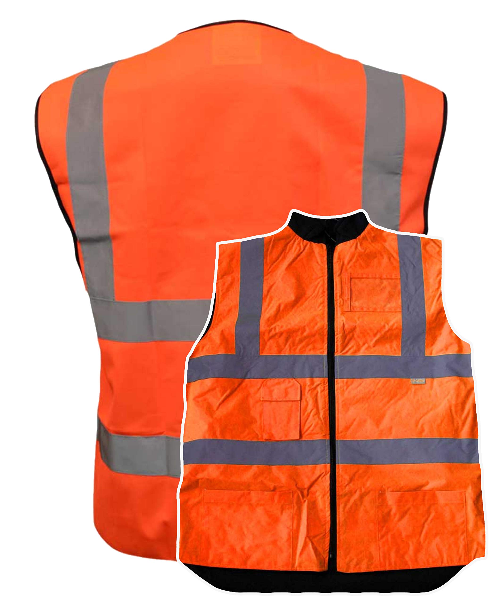 Brook Hi Vis Uk Unisex Orange Hi Vis Bodywarmer, Fleeced Lined Reversible, Conforms To En20471 Class 2 & Go/Rt 3279, High Visibility, By Brook Hi Vis, Medium