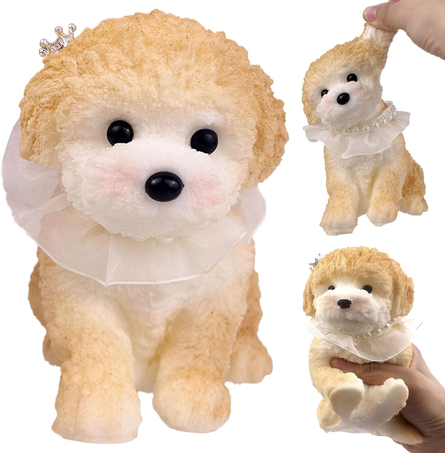 Hand Painted Dog Squishy Toys，Big Cute Ultra Soft Squeeze Fidget Toys for Stress Relief ,Kawaii Squishies Sticky Animal Toys for Adults Kids,Decompression Sensory Balls Toys for Autism (Schnauzer)