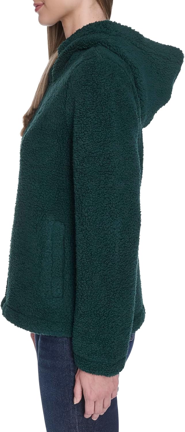 Nautica womens Solid Sherpa Zipup Hoodie Jacket - Image 3