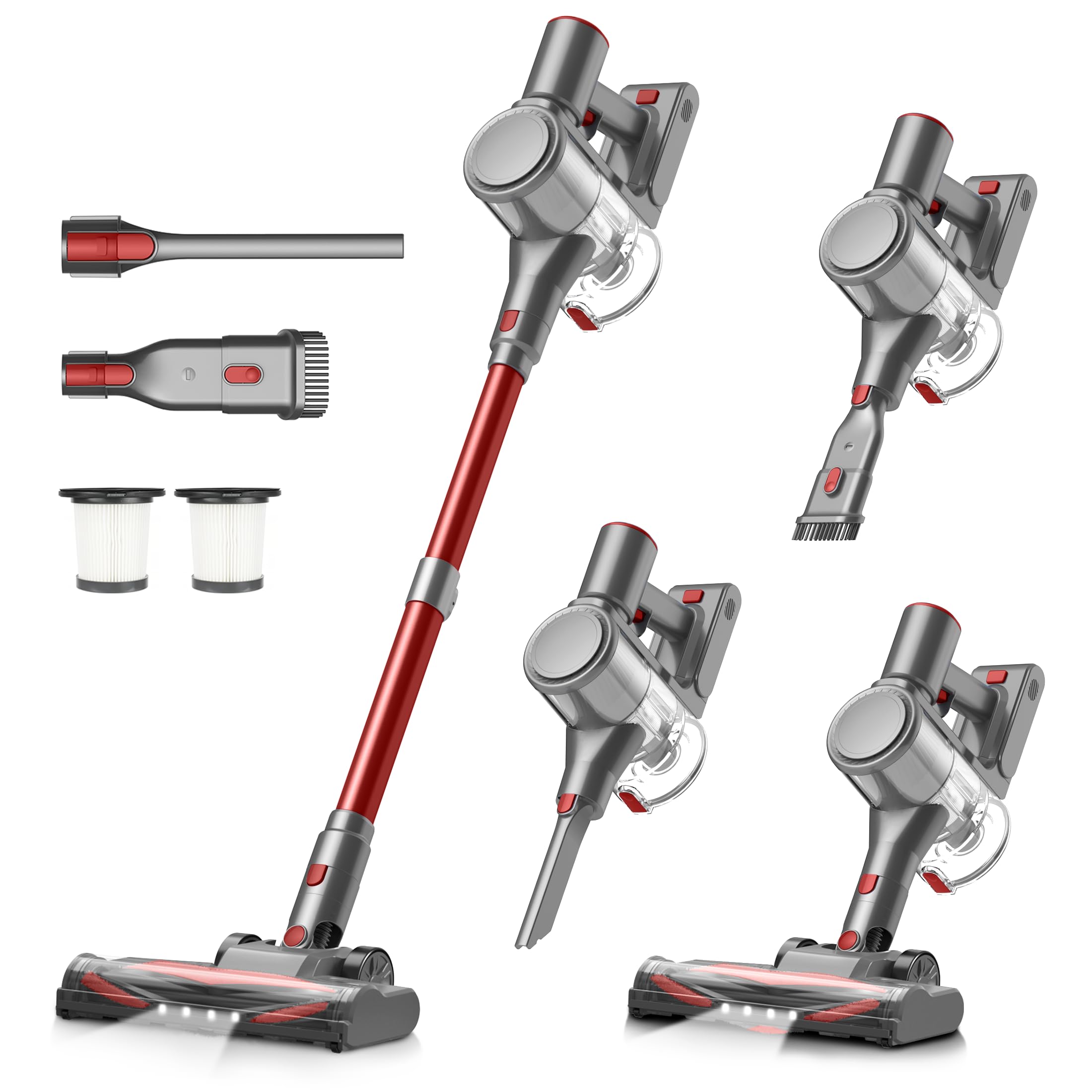 Zefiro Cordless Vacuum Cleaner for Home 450W 40Kpa 50Mins Stick Vacuum Anti-Tangle 1 5L Dust Cup Rechargeable Wireless