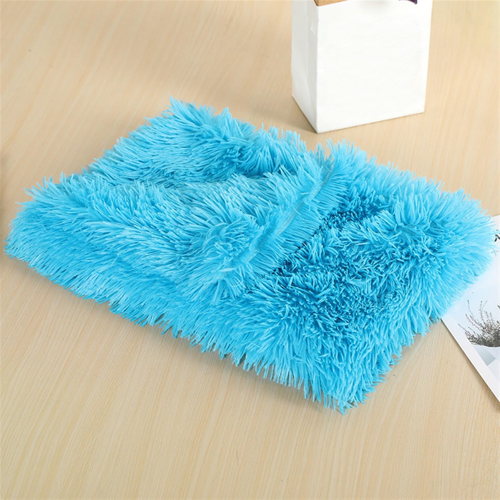 Wokuaile Puppy Blanket Pet Soft Fleece Dog Blankets Fluffy Warm Cat Kitten Throw Plush Washable Reversible for Large Medium Small Dog Blue, 54 x 78 cm