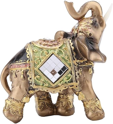 Miniatura 7 de Hztyyier Escultura de estatua de Feng Shui de la suerte de elefante verde, figura china de Feng Shui, figura de elefante de la suerte para