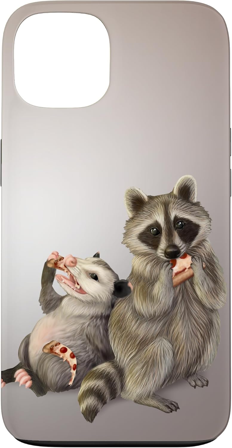 Racoon and possum eating pizza Case for iPhone 15 Pro Max