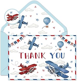 24 Pack Airplane Travel Thank You Card Greeting Cards with Envelopes Sti...