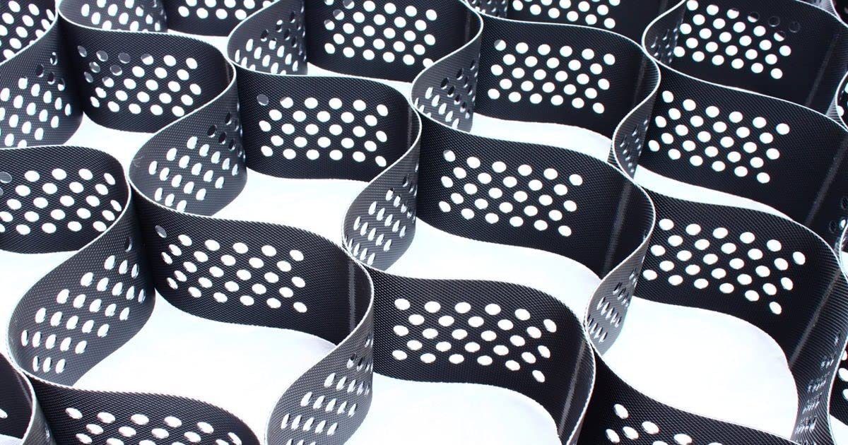 Grilles d'allée pour gravier, pierre/sable, système de grille géographique perméable à l'air, idéal pour les pavés paysagers, les chemins de promenade, disponibles en différentes largeurs jusqu'à 10 m