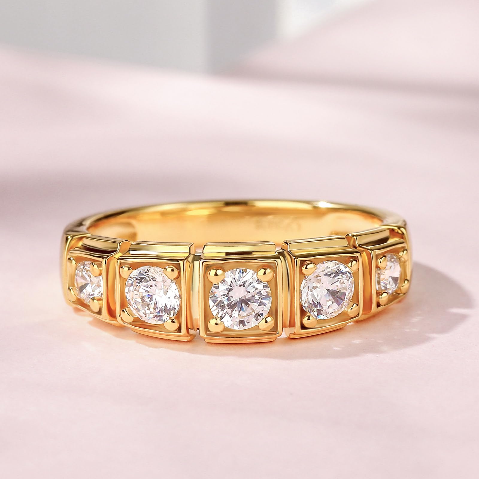 Jeulia Anello Oro Donna Argento 925 Fidanzamento Fede Diamanti Anelli Promise Fedi Anulare Anello Eternity per, Anniversario, Natale, San Valentino,Compleanno