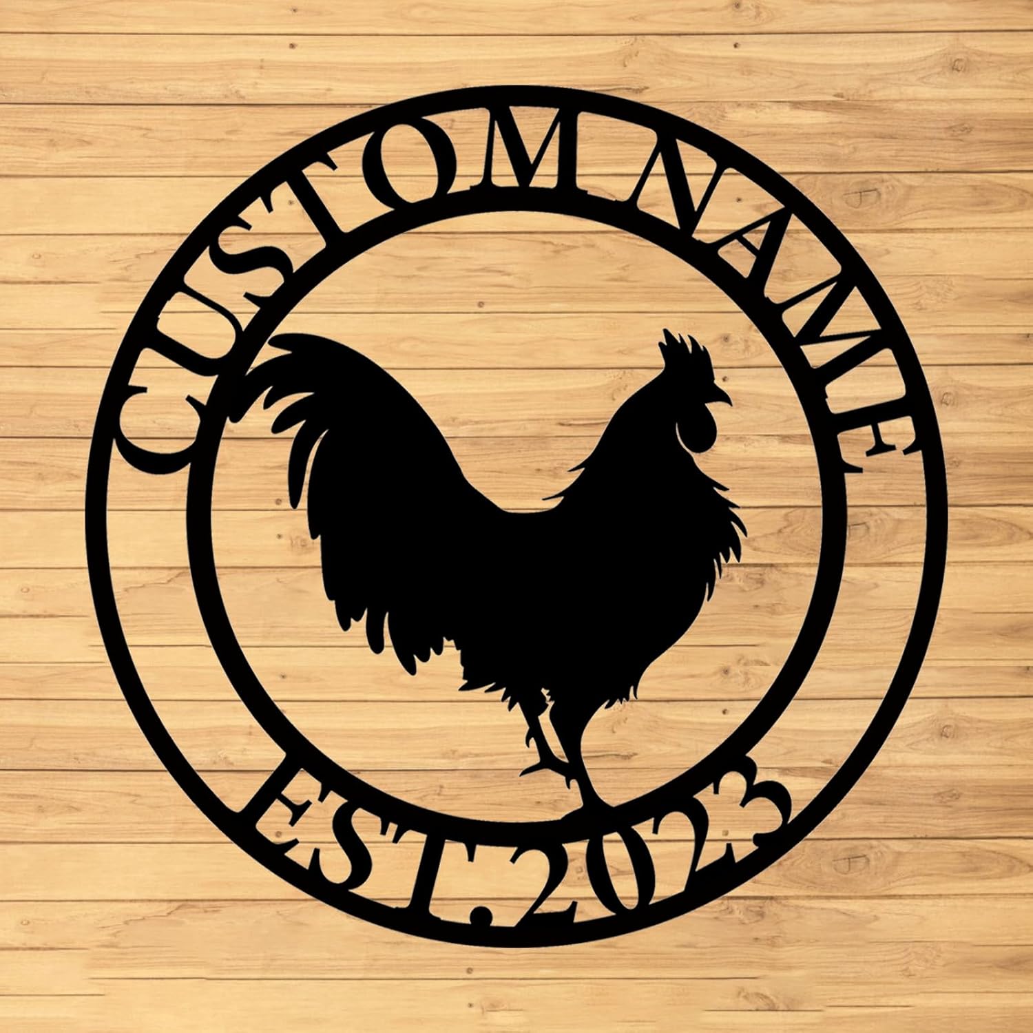 Amazon.com: Custom Rooster Metal Wall Signs - Personalized Rooster ...