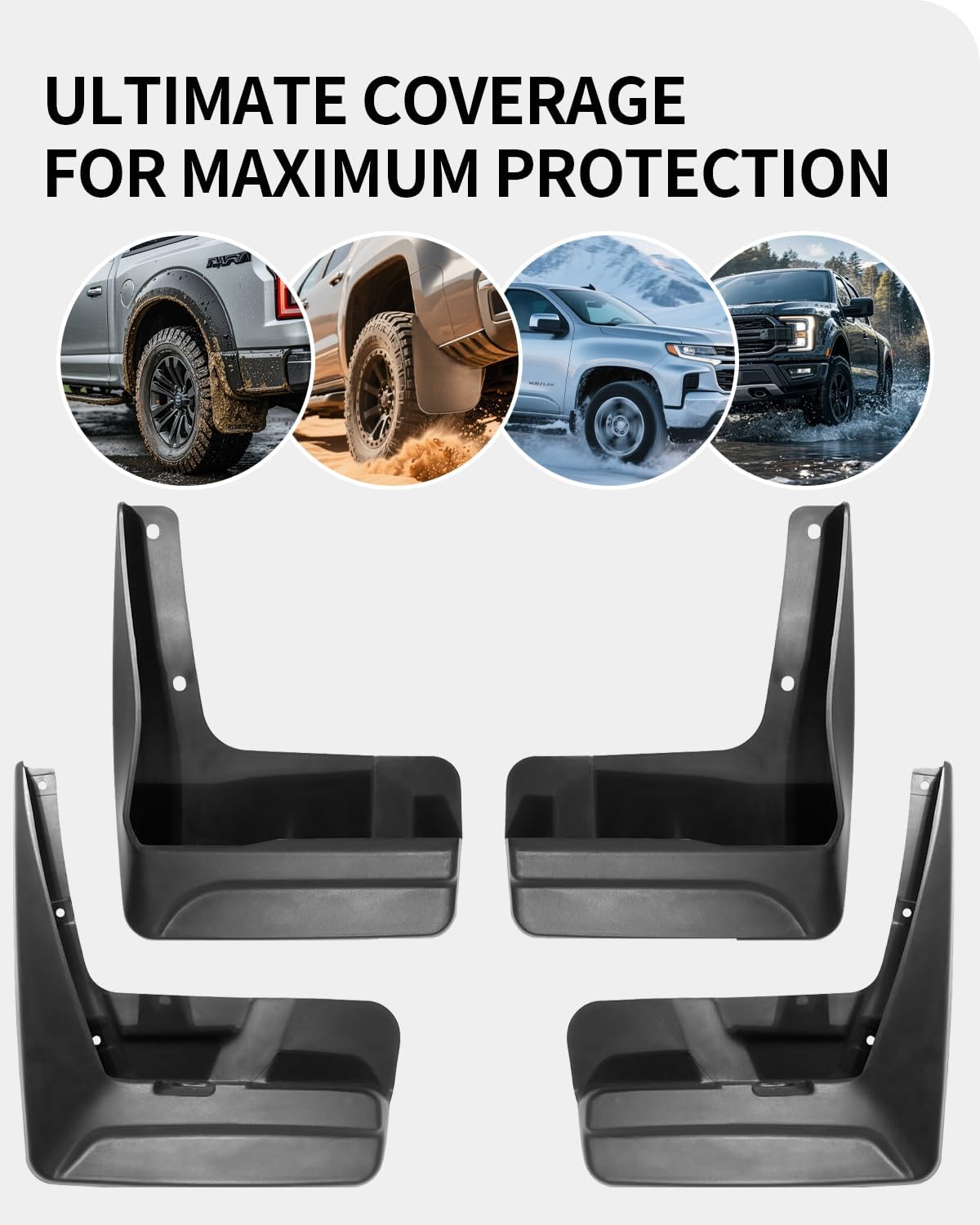 Mud Flaps for Trucks ，Compatible with Toyota Sienna 2018-2020 ， Heavy Duty Mud Guards Splash Guards ，No Drill Required All-Weather Protection (Set of 4)
