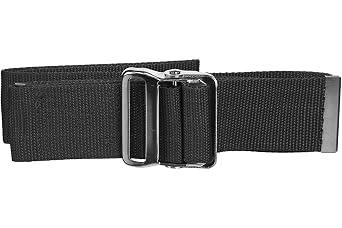 Elite Medical Instruments GAIT-M-Black Gait Transfer Belt with Metal Buckle, Black