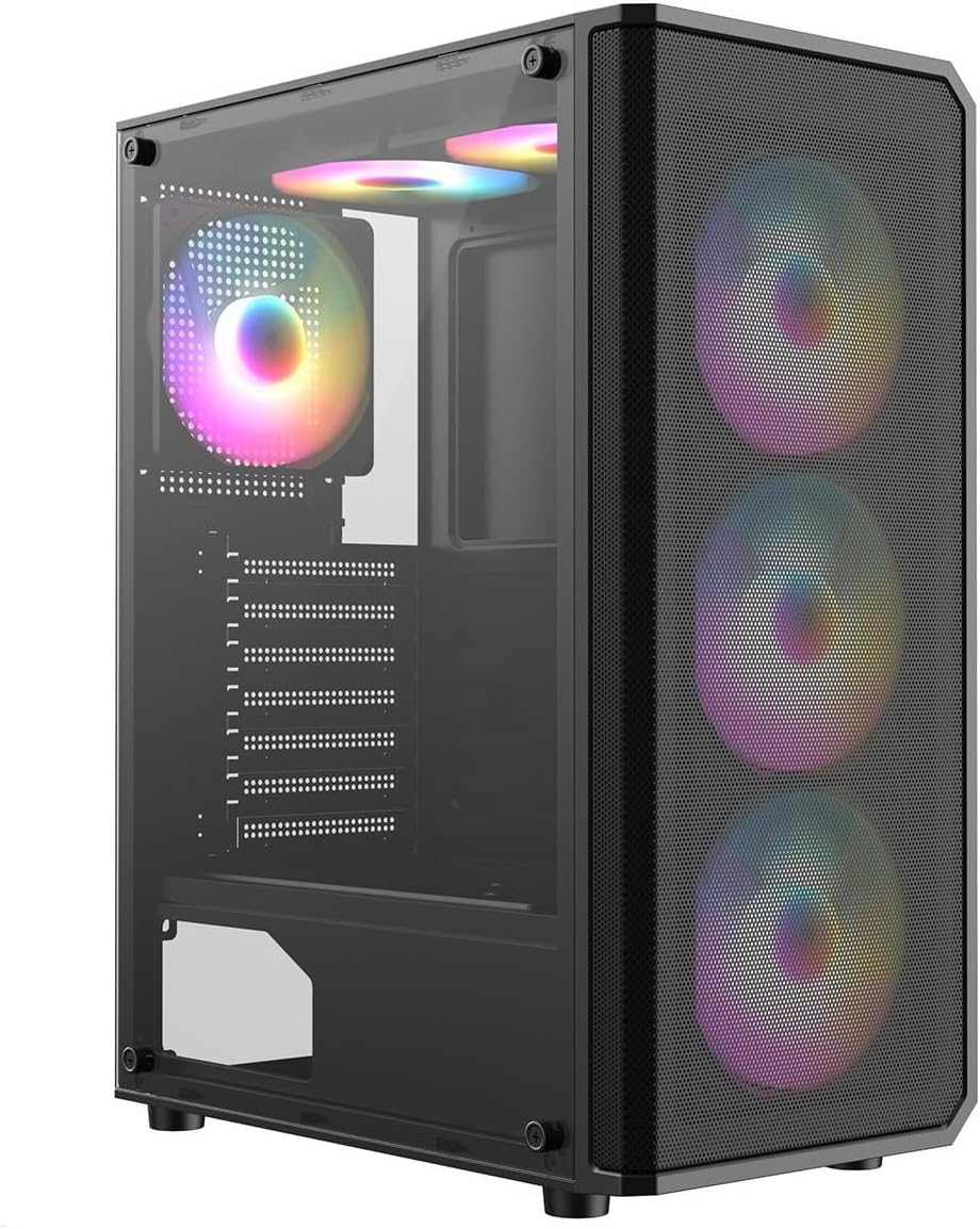 ASC Ryzen Gaming PC – AMD Ryzen 5 4500, Radeon RX580 8GB Graphics Card, 16GB RAM, 256GB SSD, 1TB HDD, 500W 80+ PSU, Wi-Fi, Windows 11, Black 6 Fan RGB Gaming Case ASC Ryzen Gaming PC – AMD Ryzen 5 4500, Radeon RX580 8GB Graphics Card, 16GB RAM, 256GB SSD, 1TB HDD, 500W 80+ PSU, Wi-Fi, Windows 11, Black 6 Fan RGB Gaming Case