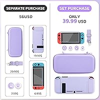 Vista 4 de RHOTALL Case for Nintendo Switch, Potable Carrying Case for Switch with Soft Cover, Screen Protector, 4 Thumb Caps, Wrist band and Shoulder strap