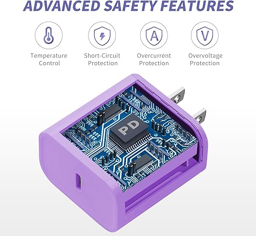 Miniatura 3 de Cargador de iPhone de carga rápida, [Certificado MFi] Paquete de 2 cargadores rápidos de 20 W tipo C con [3 metros y 1.8 metros] cable USB C a