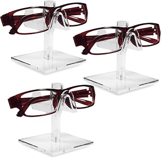 Mooca 3 Pieces Set Acrylic Eyeglasses Frame Riser Display Stand Sunglasses Rack Sunglasses Rack Holder Acrylic Eyewear Display (Single Frame for Each Holder)