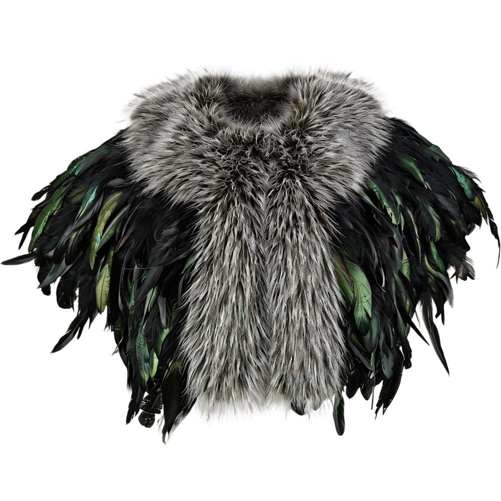 Lamdbao Artificial Feather Shawl Shrug for Women Prom Fashion Show Role Play Props Carnival Costume Accessories