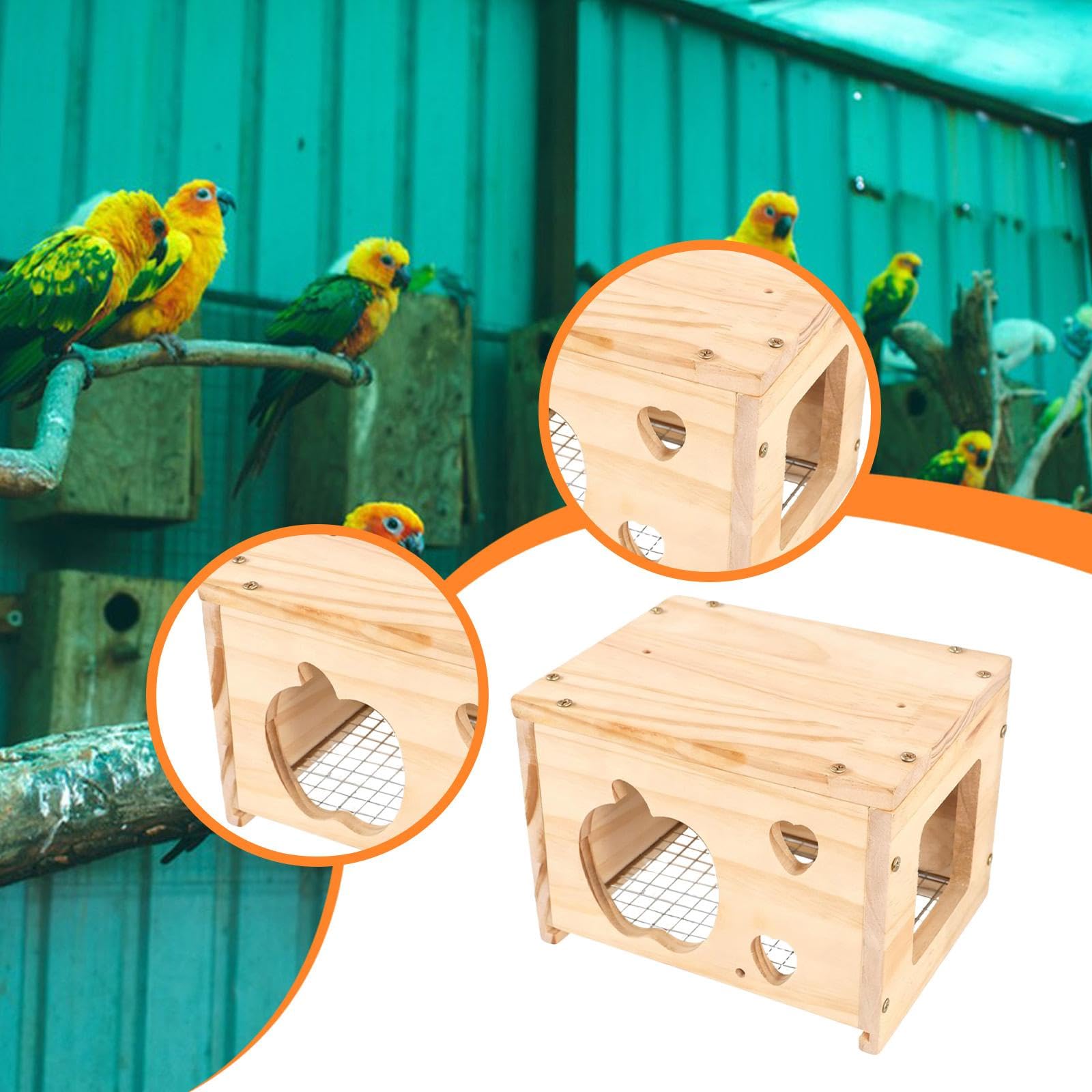 Nichoir en Bois pour Cage, Nid Décoratif pour Canaris,