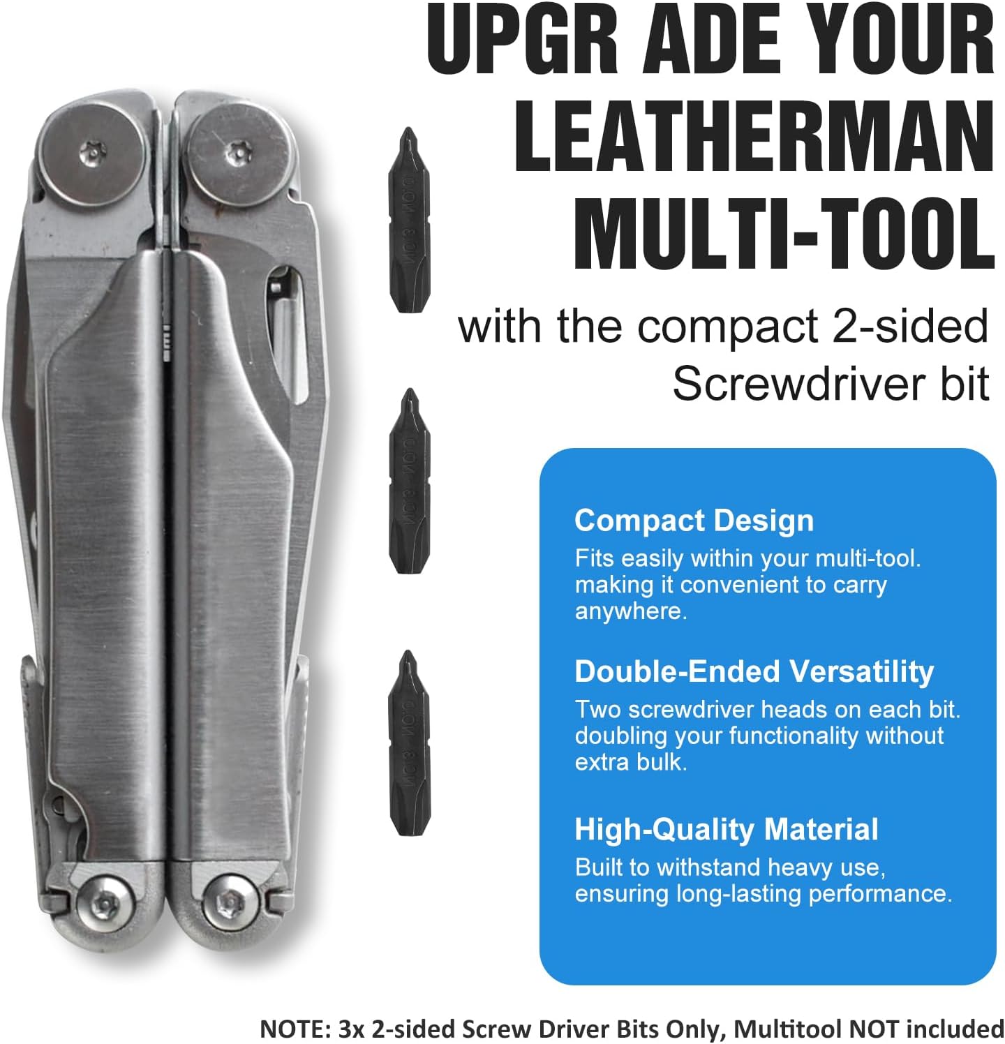 Bit Kit, 21 Double-Ended Screwdriver Bits for Multi-Tools, Can be used with pliers, The set includes double sheaths for easy storage，Suitable for Leatherman