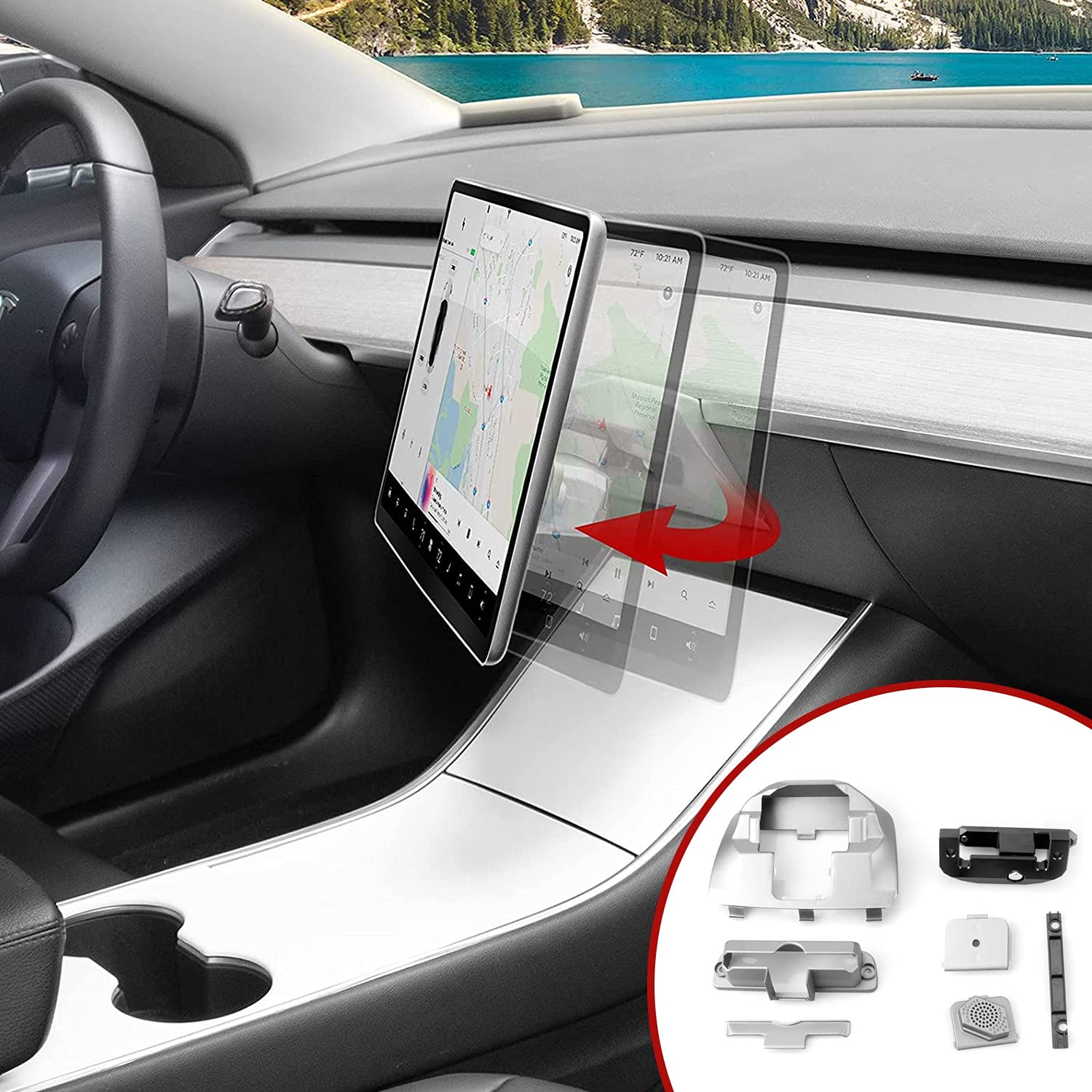 Buy Fit Tesla Model 3 Model Y 20172021 Screen Rotating Holder Center