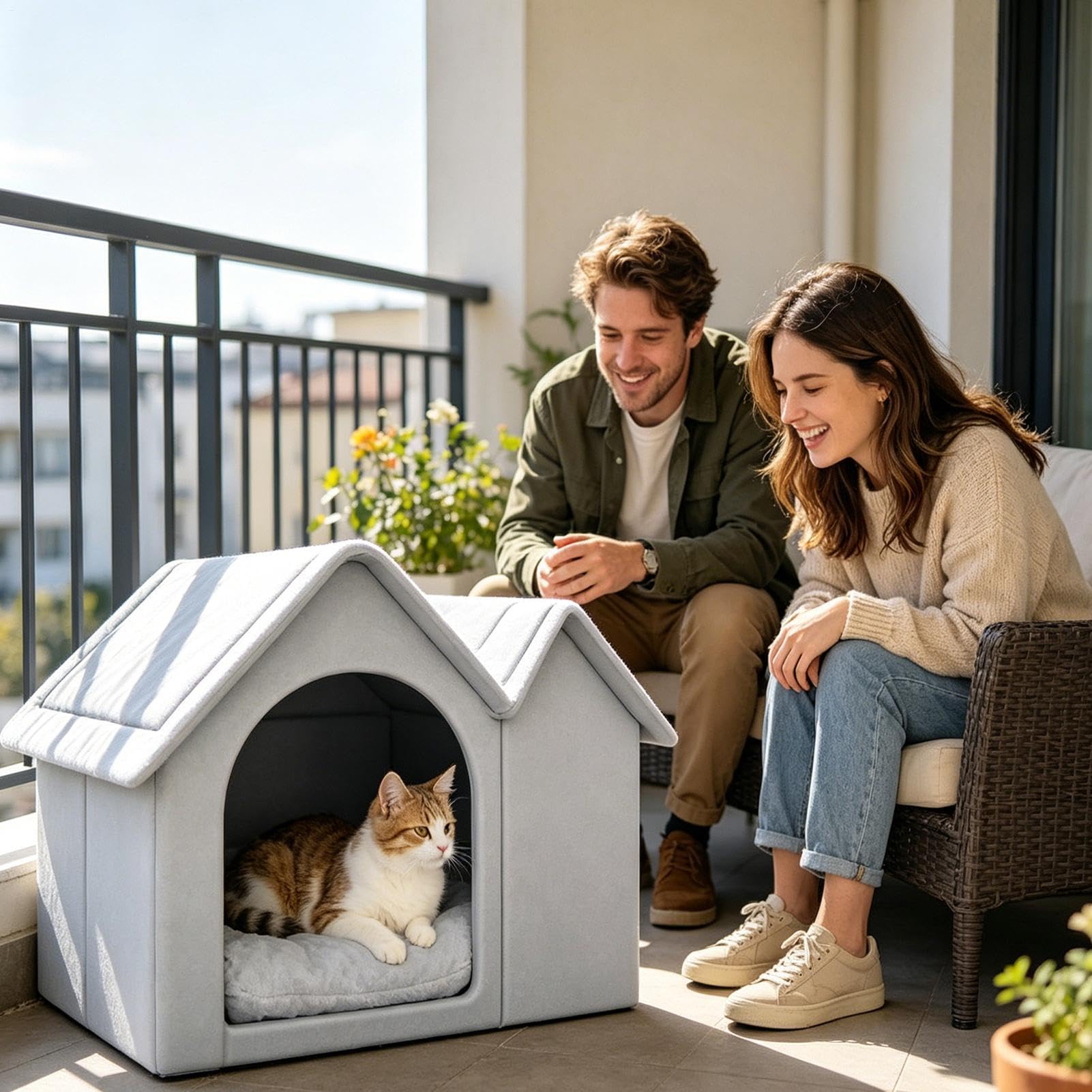 Niche pour Chien AC Enclos Isolé en Tissu Oxford