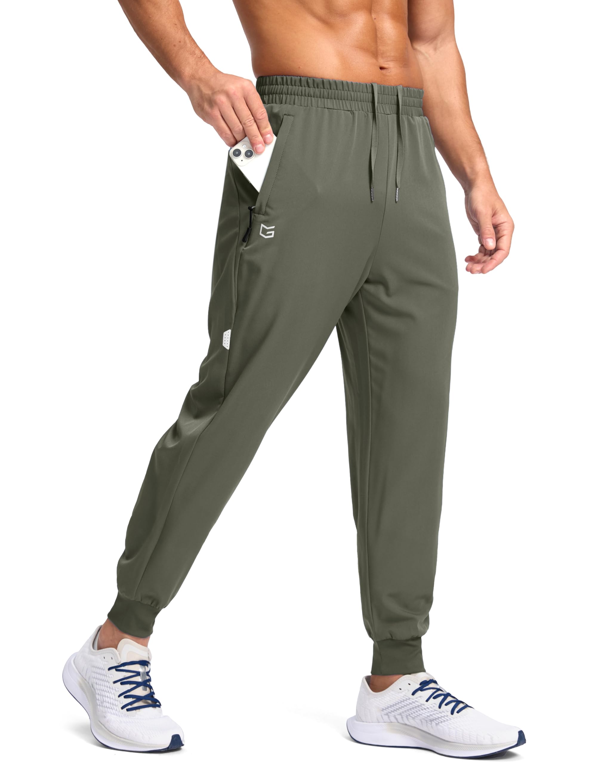 Men's Joggers with Zipper Pockets Lightweight Athletic Workout Pants Quick Dry Sweatpants for Men Running Hiking