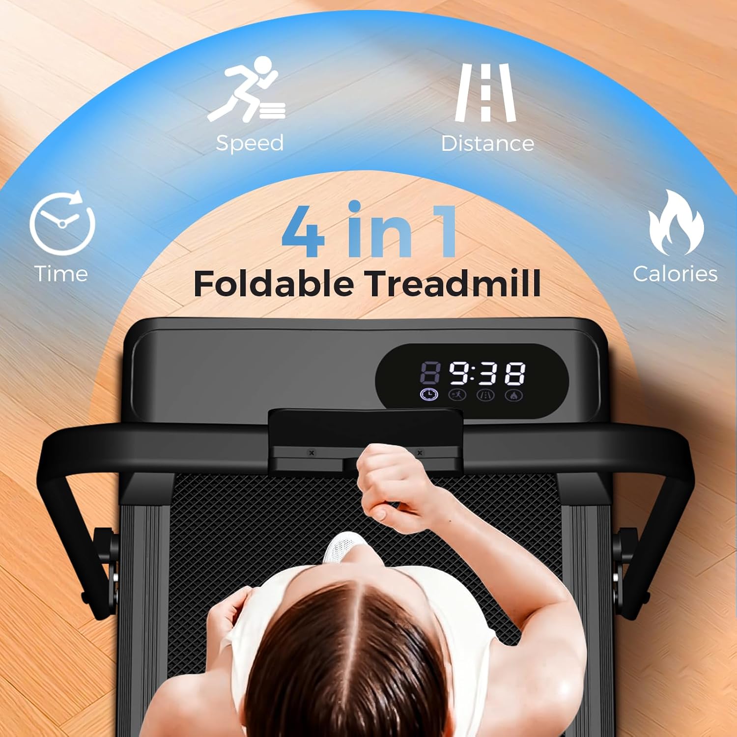 Walking Pad with Incline, 2.5HP Walking Pad Treadmill, 3 in 1 Portable Under Desk Treadmills for Home Small Space, Foldable Folding Home Treadmill with Remote Control, 350LBS Capacity - Image 3