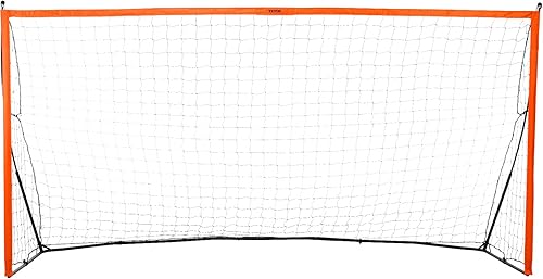 Miniatura 9 de VEVOR Portería de fútbol portátil, red de fútbol para adultos y niños de 12 x 6 pies, red de fútbol grande para práctica, estructura de fibra de