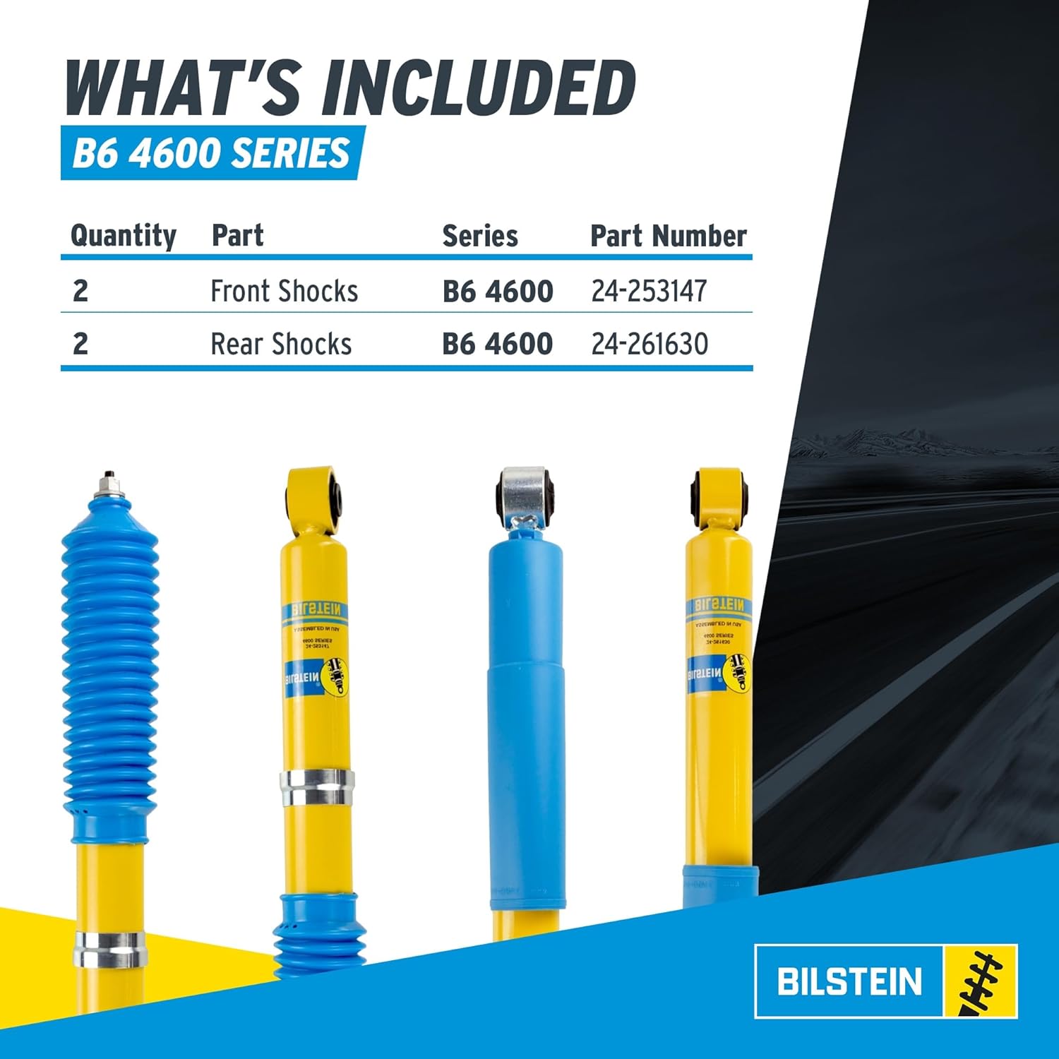 Bilstein Set of Front and Rear B6 4600 Series Shocks Compatible with 2015-2022 Colorado/Canyon with 0" Lift | Easy Installation | Smooth Performance | Built to Last