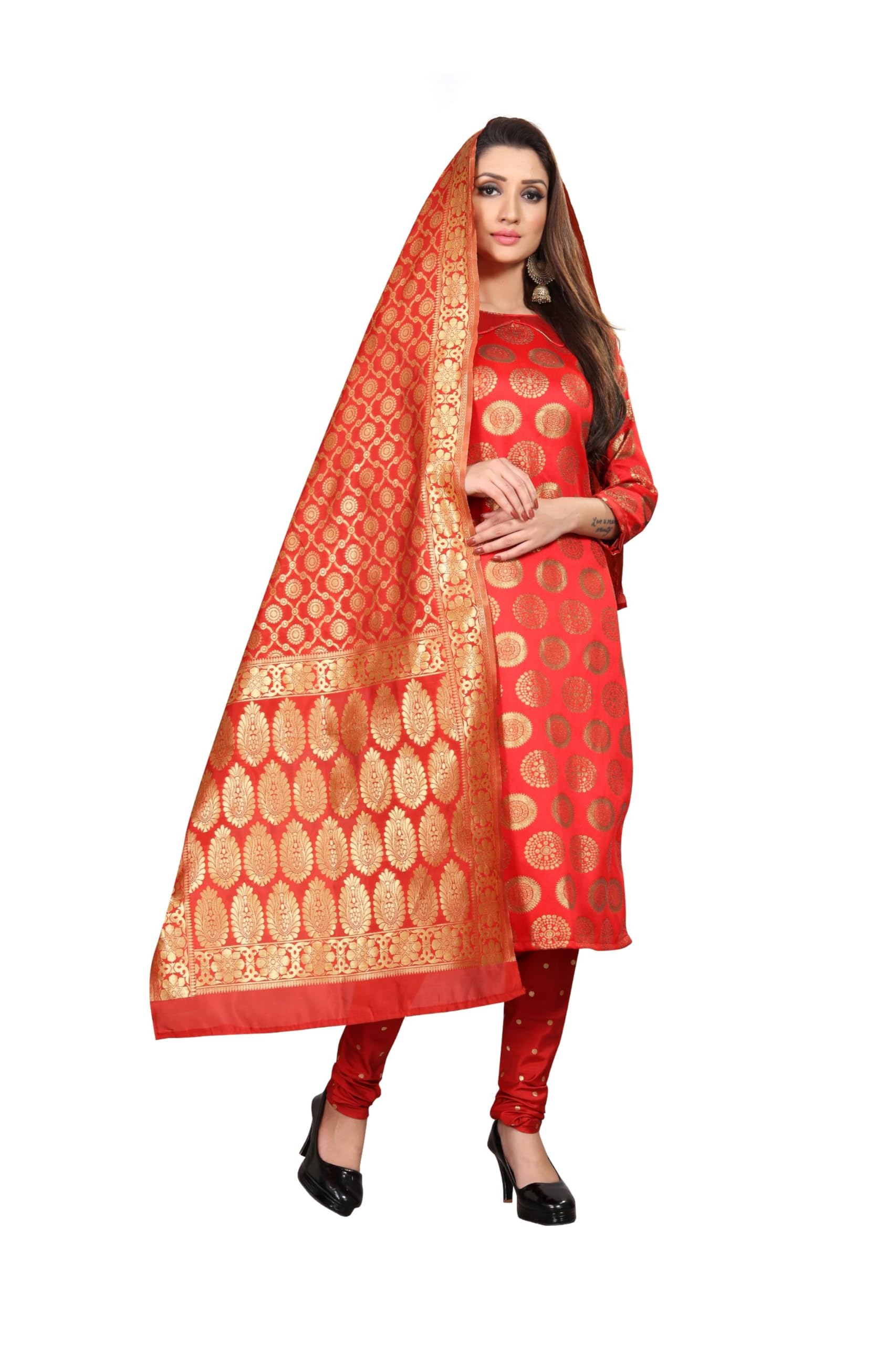 anand sarees ANAND Women's Jacquard Banarasi Silk Salwar Suit Material With Banarasi Dupatta-picture-19