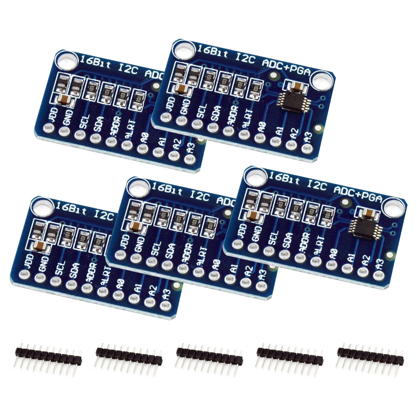 ARCELI 16 bit 16 byte 4 canali I2C IIC Convertitore analogico digitale ADC PGA con amplificatore di amplificazione programmabile Convertitore ADC ad alta precisione compatibile con Arduino Raspberry