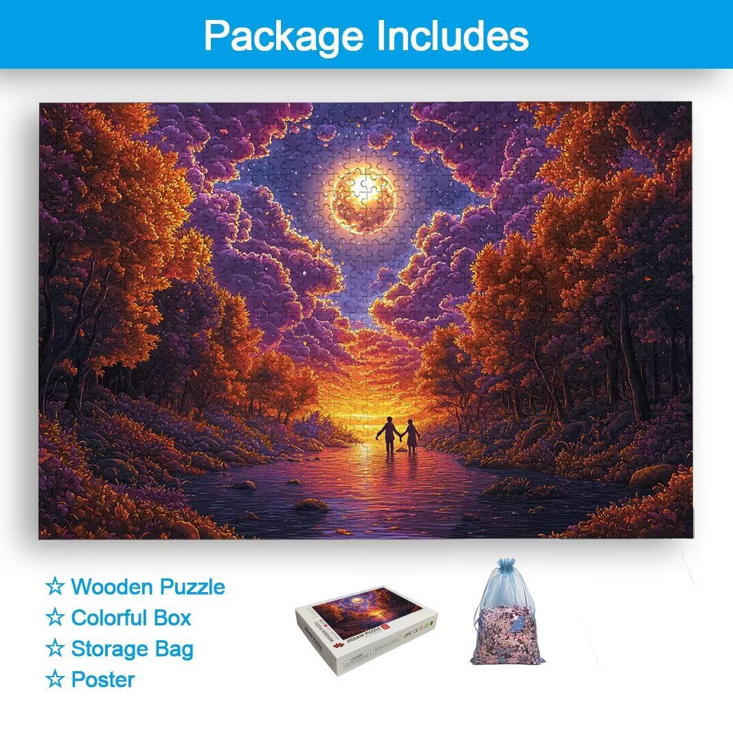 Puzzle 2000 Piezas, Puzzle Paisaje de Madera para Adultos, Regalos -2356