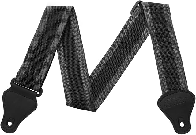 TIGER STP2-GY Nylon Guitar Strap for Acoustic, Classical, Electric and Bass Guitars Grey