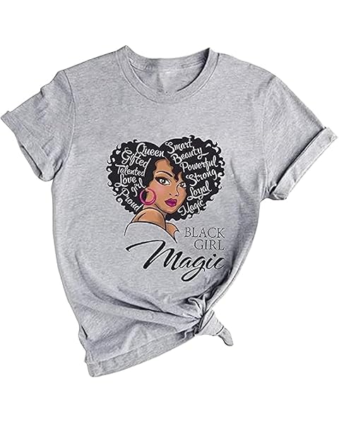 Black History Shirts Awareness Shirts Plus Size Tops for Women Afro American Natural Hair Vintage Melanin Tees
