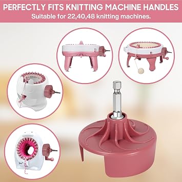 DoubleCare Knitting Machine Adapter, Quick Knit Machine Attachment | Hexagonal Steel Drill Electric Screwdriver,Compatible with 48/40/22 Needles, DIY Craft Fast Knitting Christmas Hats, Socks