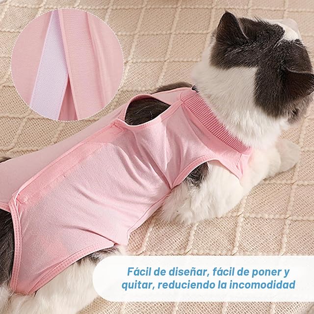 Foto 5 de 6 de TYFGRT 2 Piezas De Ropa De Esterilización para Gatos, Mono para Gatos Postoperatorio