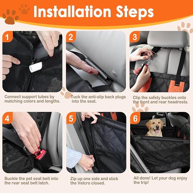 Foto 7 de 7 de Mannicix Asiento Coche Perro, Asiento de Coche para Perro Extra Estable