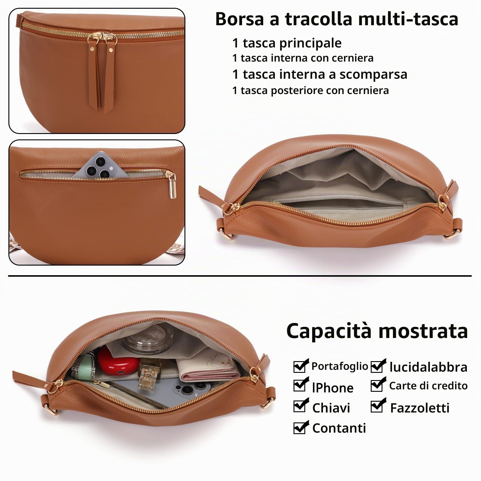 Vezluax 30x20cm Cross Body Bumbags for Ladies Large Bum Bag Stylish Waist Packs Women's Bumbag Fanny Pack for Women Belt Bag with Wide Strap