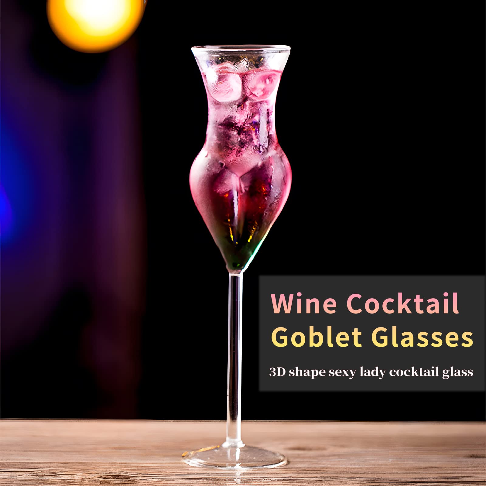 Juego de 4 copas de vino para el cuerpo, copas de cóctel creativas, de 170.1 g, para whisky, copas de champán, para fiesta nocturna de dama, hogar, bar