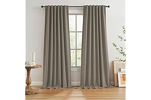 KEQIAOSUOCAI Taupe Curtains 102 Inch Long
