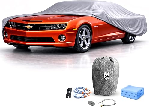 Car Cover for Chevrolet Camaro 5th Gen 2010-2015, Weatherproof Shield Outdoor Car Cover for Snow, Rain & Dust, Fleece Lined, All Weather, Better Than Waterproof,