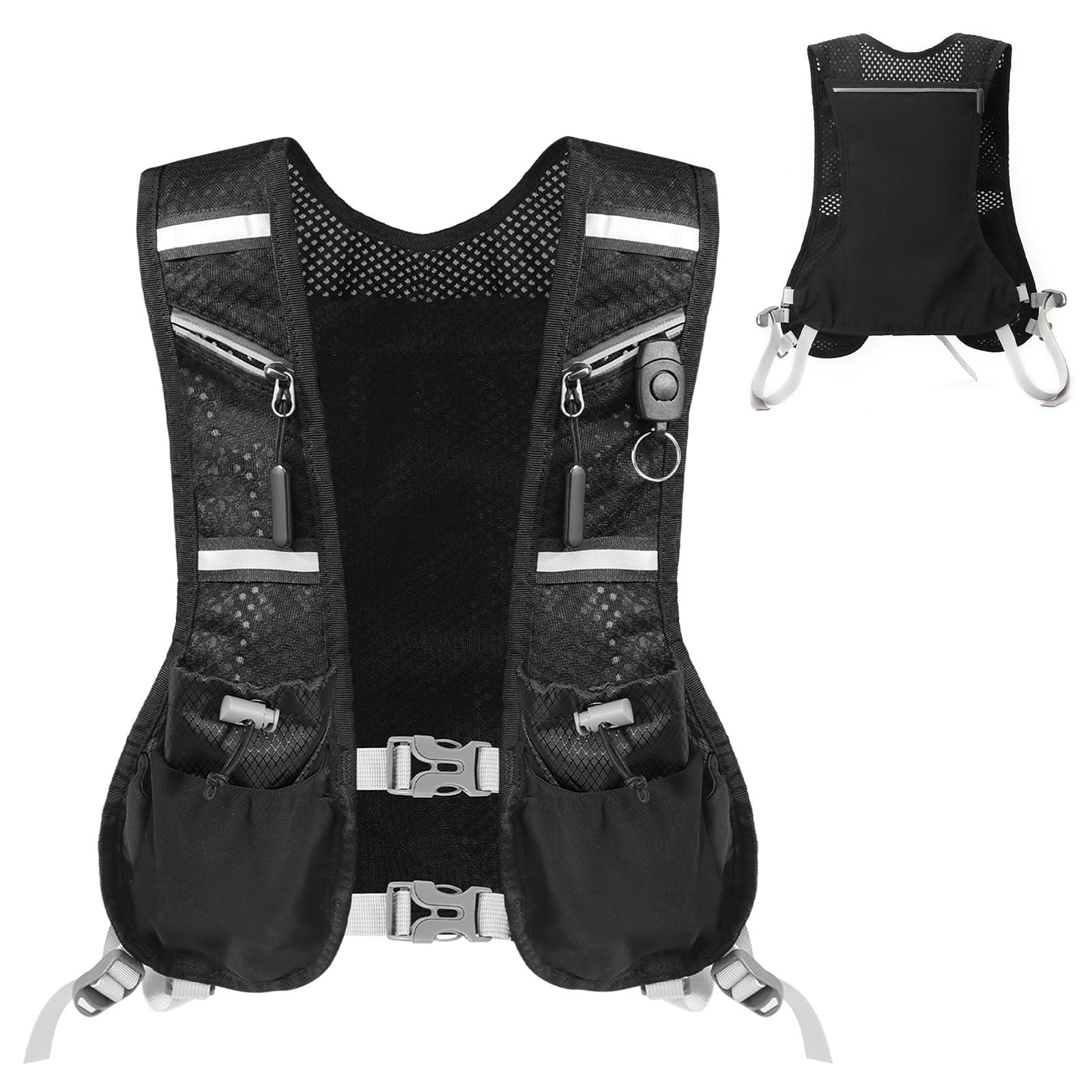 Chaleco de Correr para Mujeres y Hombres, Chaleco Hidratacion Trail Running con 6 Bolsillos, Ligero Chaleco de Hidratación para Andar en Bicicleta Correr en Senderos Maratón