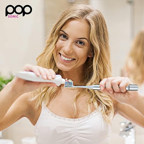 Miniatura 5 de Paquete de 4 cabezales de cepillo de dientes de repuesto Pop Sonic - Compatible con Go Plus - Cabezal de cepillo de dientes con cerdas de nailon