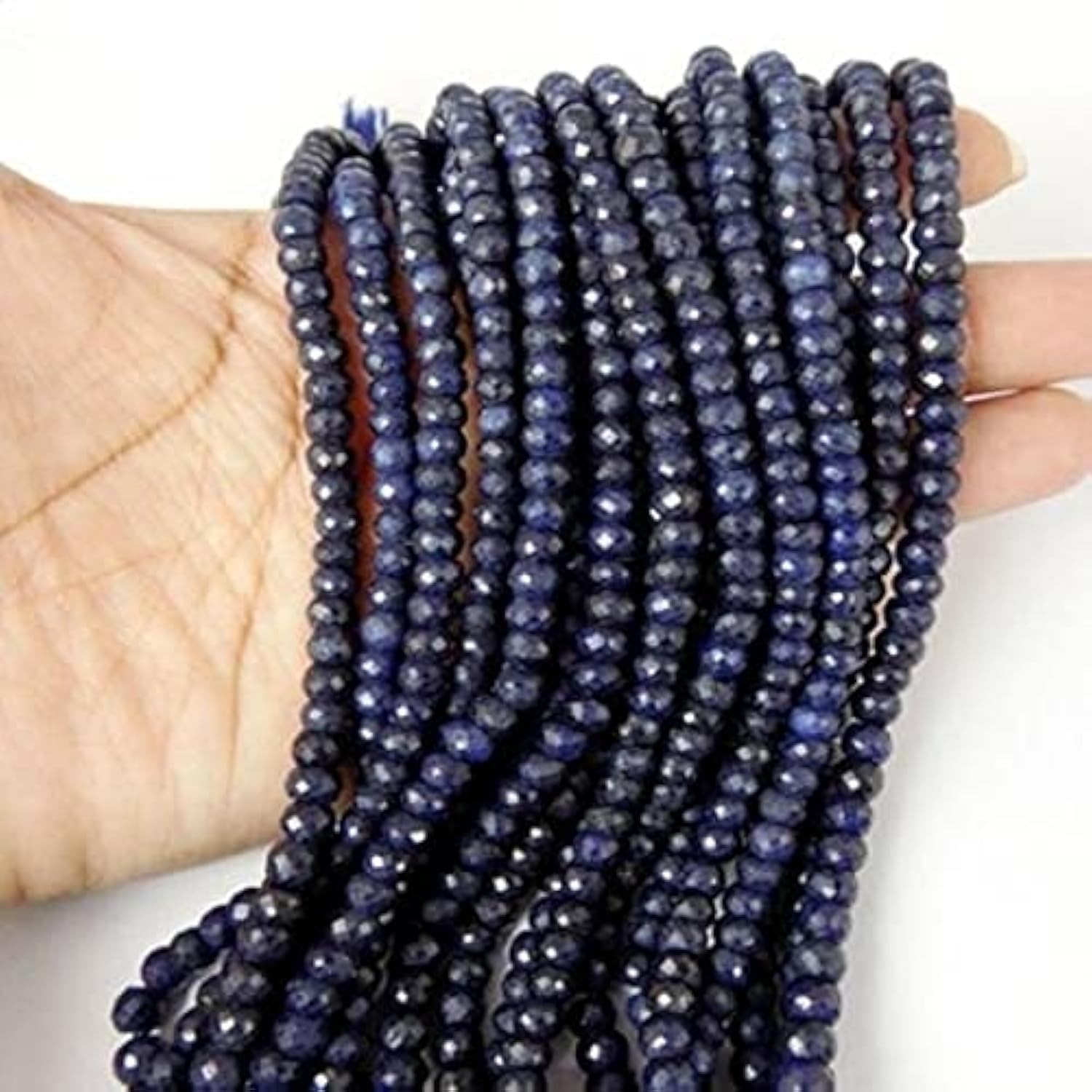 Saphir bleu perles facettées 5mm pour création de bijoux DIY et colliers uniques