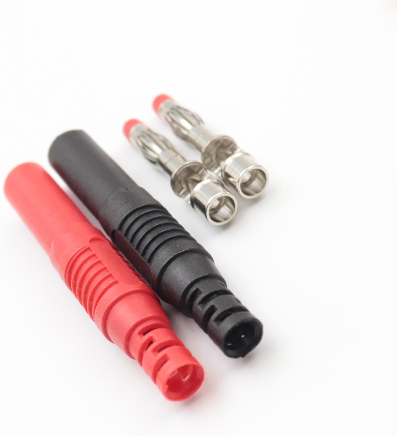 10Pcs Insulated Safety Straight Seal Protection Shrouded 4mm Banana Plugs Solder DIY Banana Plug Connectors for Multimeter Test Leads Ends Probes Adapters