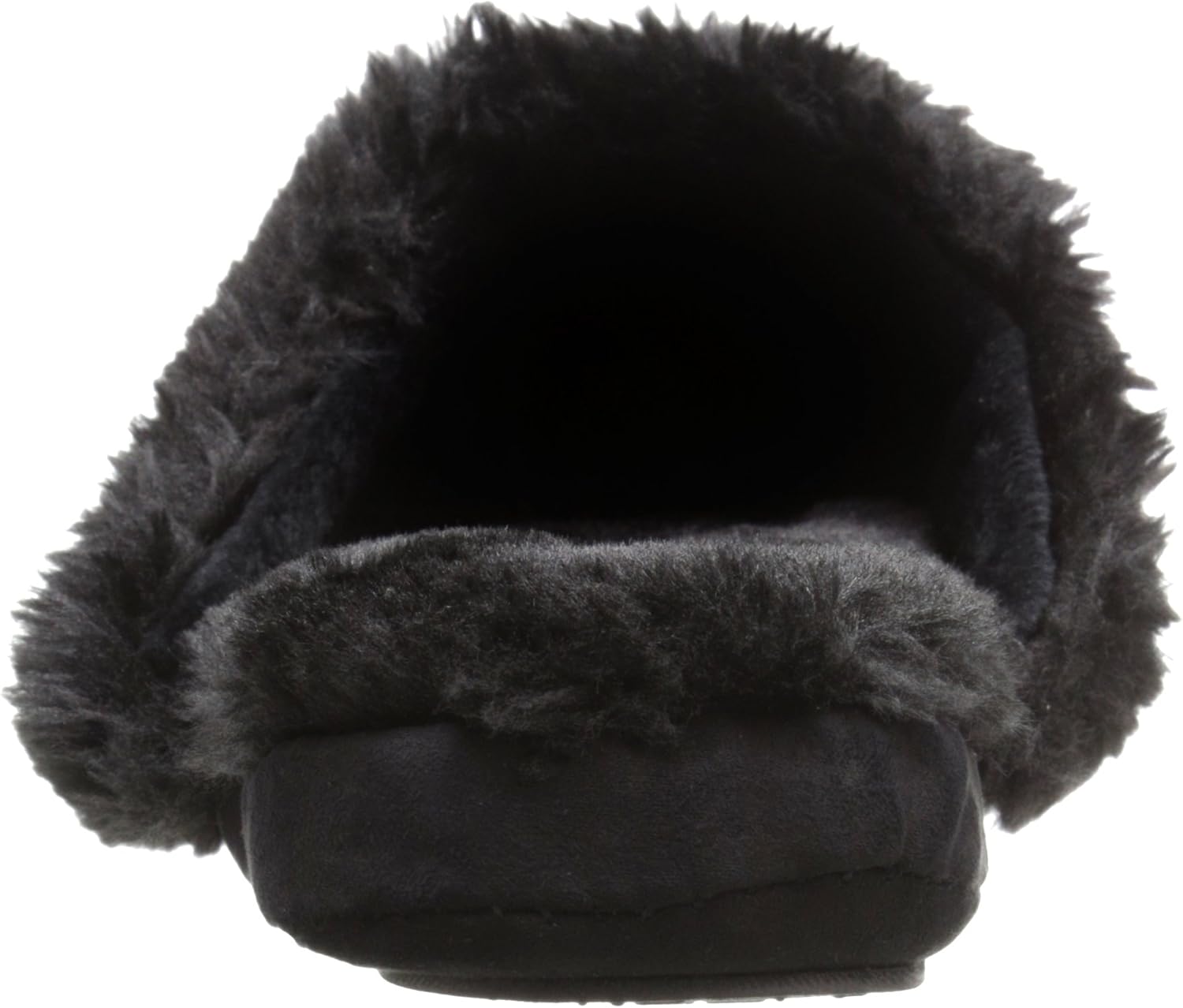 Carole Hochman Women's Cashmere PLUSHFILL Cable Knit Mule, Caviar, 6 M US