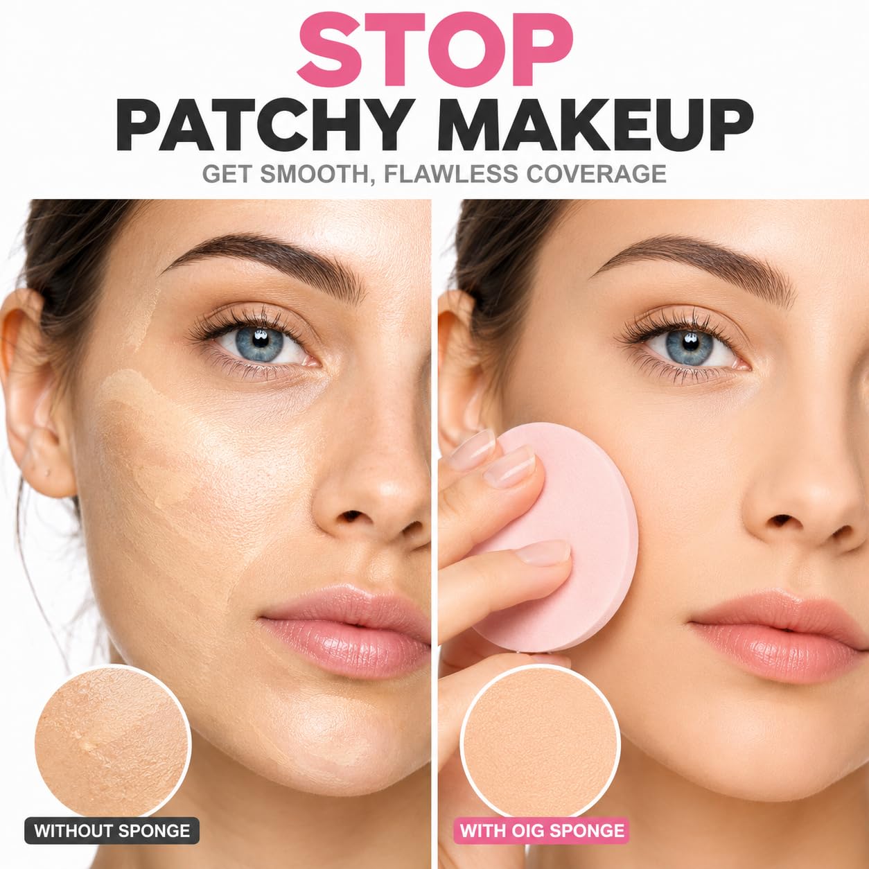 Blender Esponjas de maquillaje para belleza – Mezcla sin látex para cobertura completa en polvo, crema, cosméticos líquidos, de larga duración, desechables aplicadores de espuma – Paquete de 12