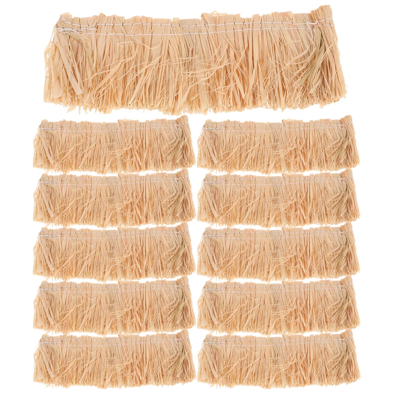 WEKAMOS 12pcs Miniature Artificial Thatch Roll, Small Straw Roof for DIY Model House Roof, Fake Thatch Roofing 4x10cm, for Micro Landscape, Diorama, Architecture Kits