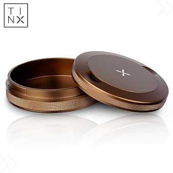 TinX Metal Container - Aluminum Twist Closure Case with Knurled Grip, Spill-Resistant and Strong Grip EDC Pocket Storage Can (Copper)